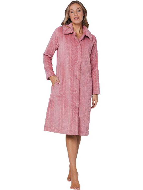 Badjas knoop fleece 171252-170-3 220 dark pink