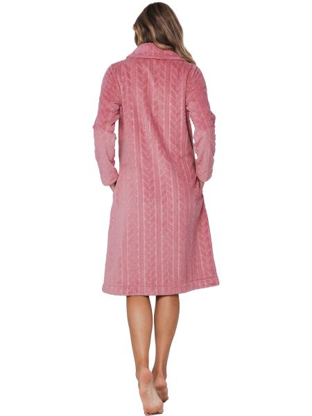 Badjas knoop fleece 171252-170-3 220 dark pink