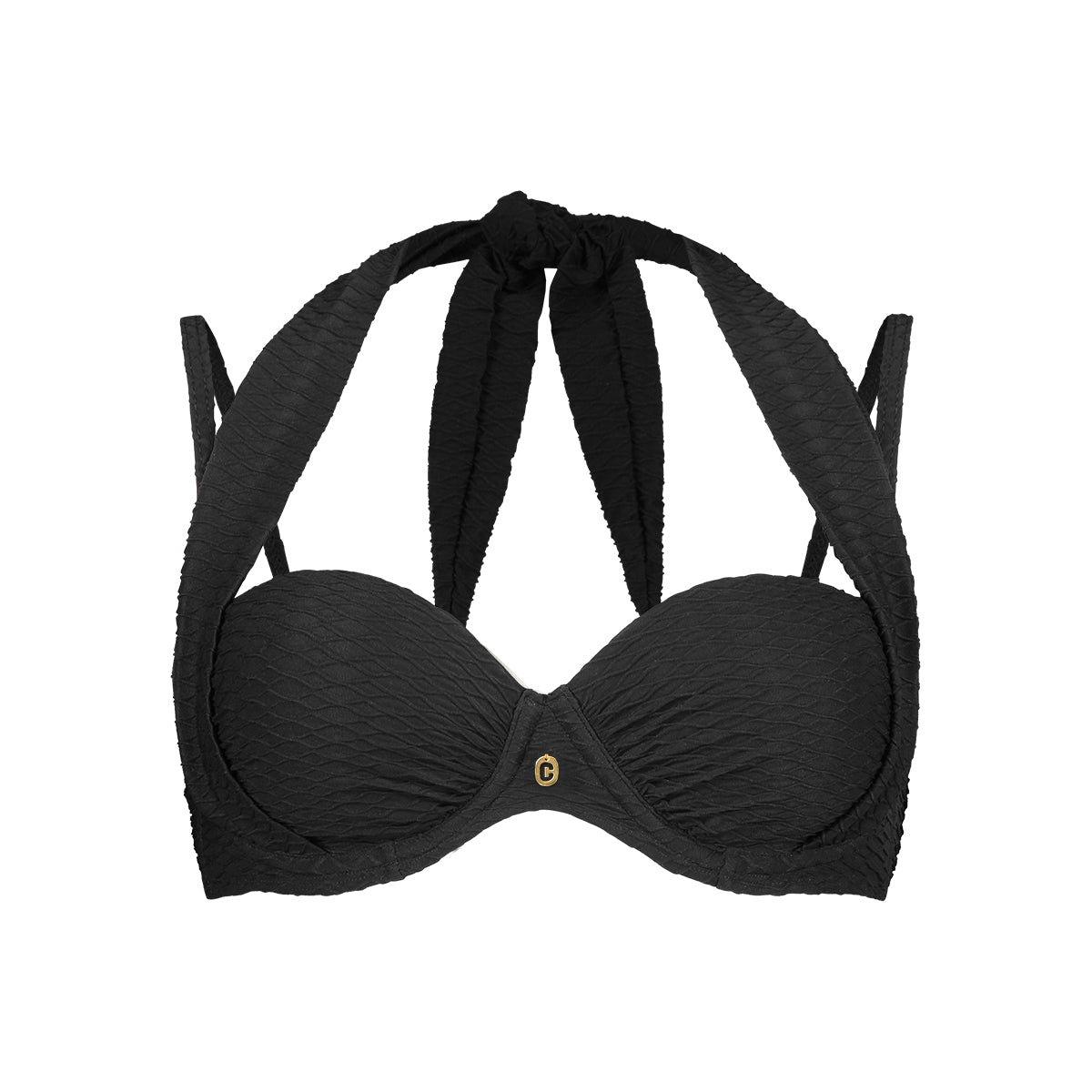 Bikini top multiway padded wired 60016 5075 black snake