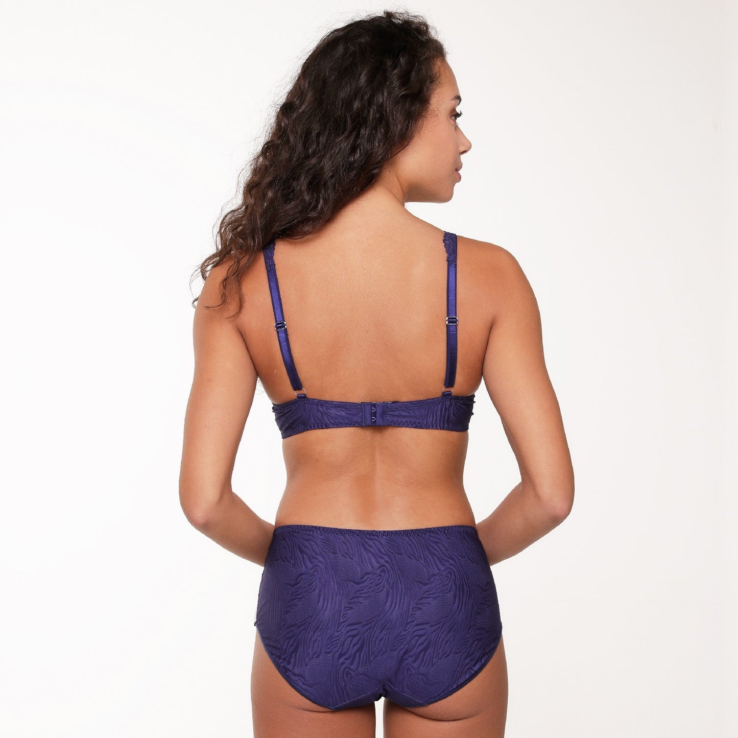 DAILY High Waist Brief 1400B-1 120 Blue ribbon jacquard