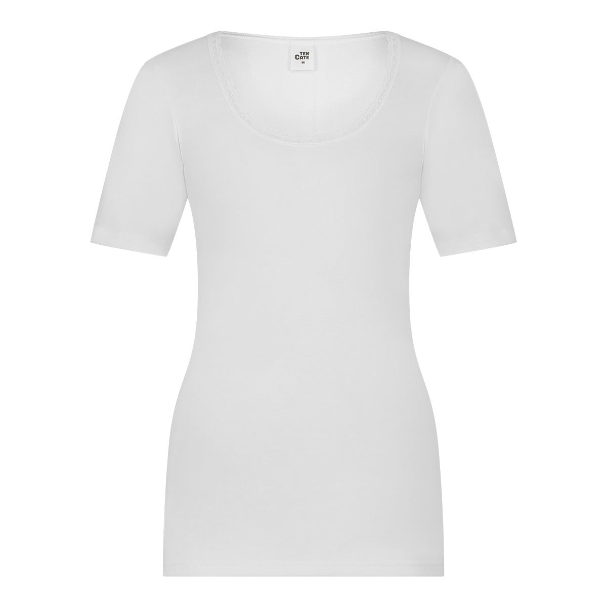 T-shirt thermo round neck lace 60380 015 snow white