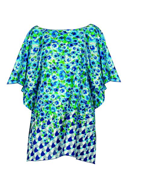 Poncho 13607 26 blauw