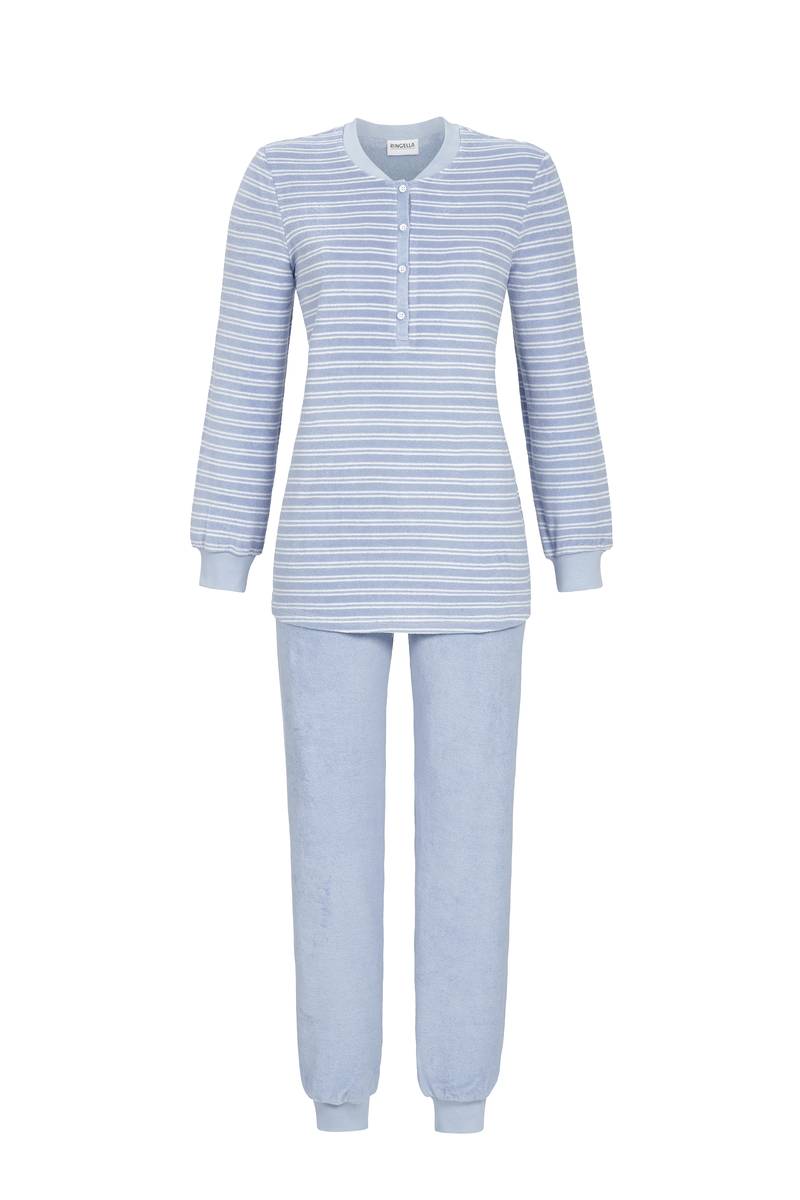 Pyjama stretch-badstof 2518204 235 blauw