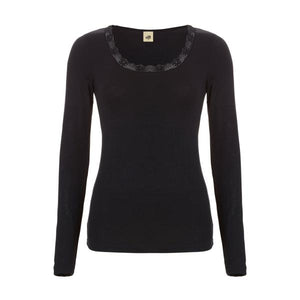 Women thermo lace long sleeve 30238 090 black